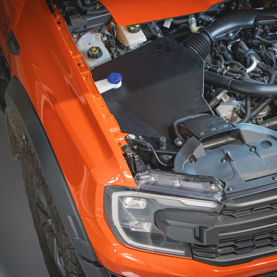 Pipercross intake system heat-shield installed on Ranger Raptor 3.0